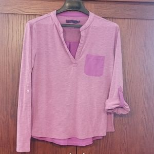 Prana Purple Ladies Top with Button Sleeves